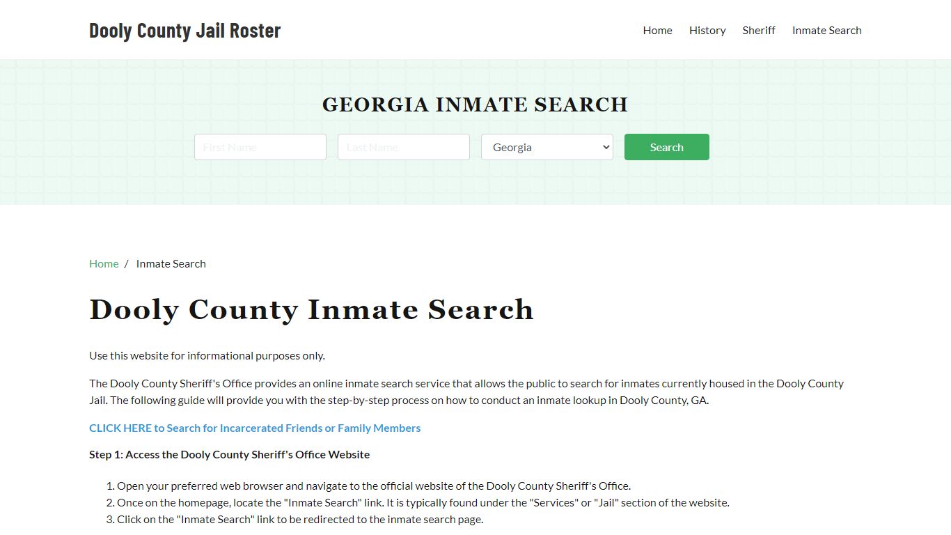 Dooly County, GA Detainee Lookup