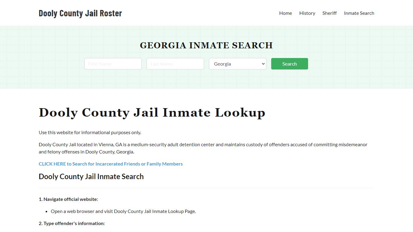 Dooly County Jail Roster Lookup, GA, Inmate Search