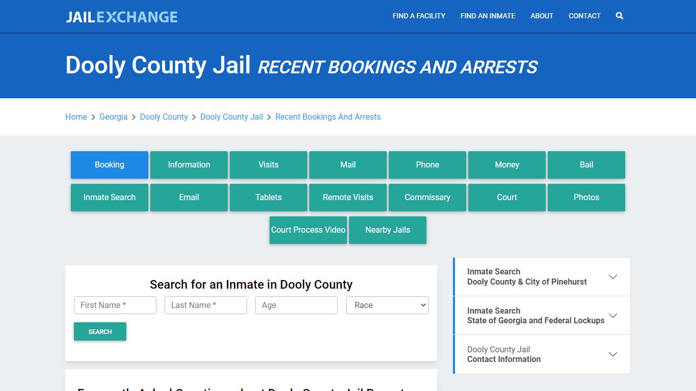 Dooly County Jail Recent Bookings And Arrests - Jail Exchange