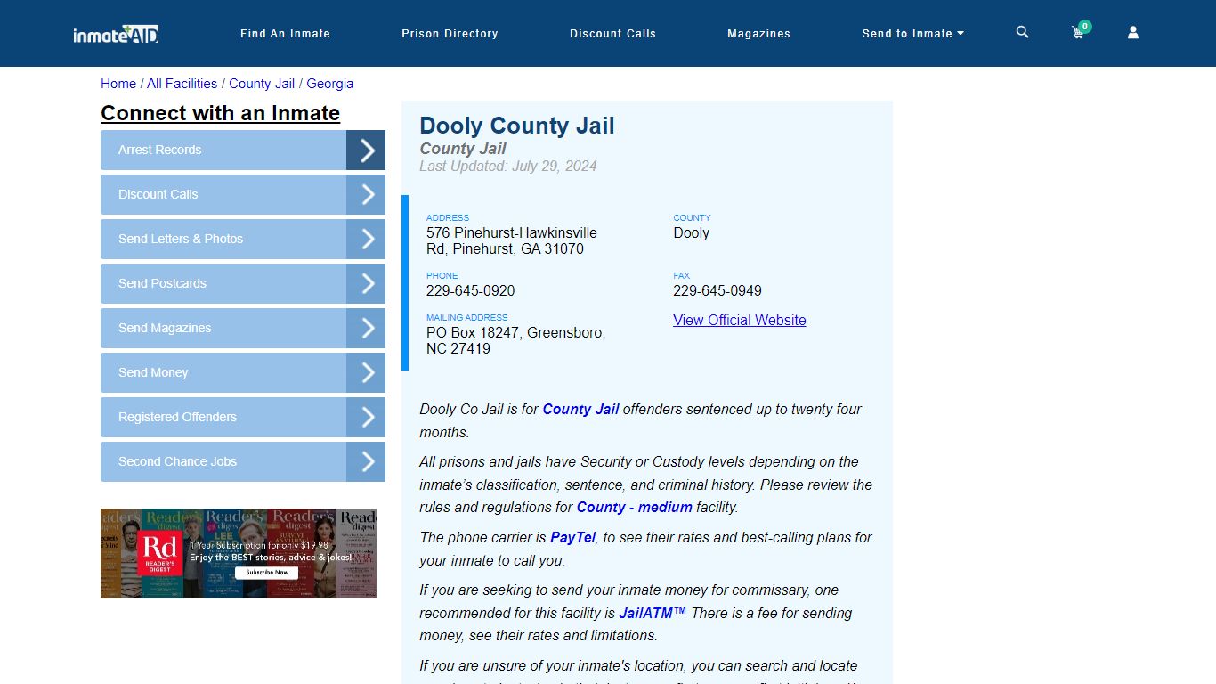 Dooly County Jail - Inmate Locator